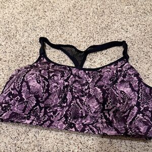 Lane Bryant Purple and Black Snake Print Sports Bra